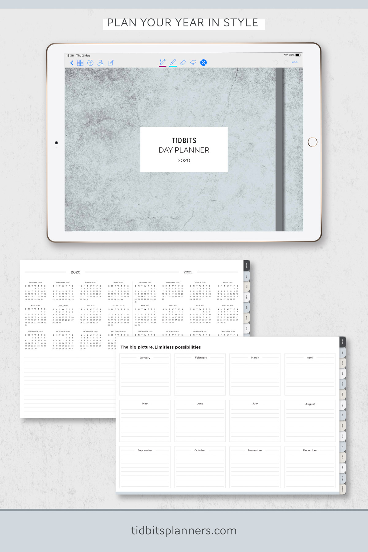 Digital pages in the TIDBITS Day Planner