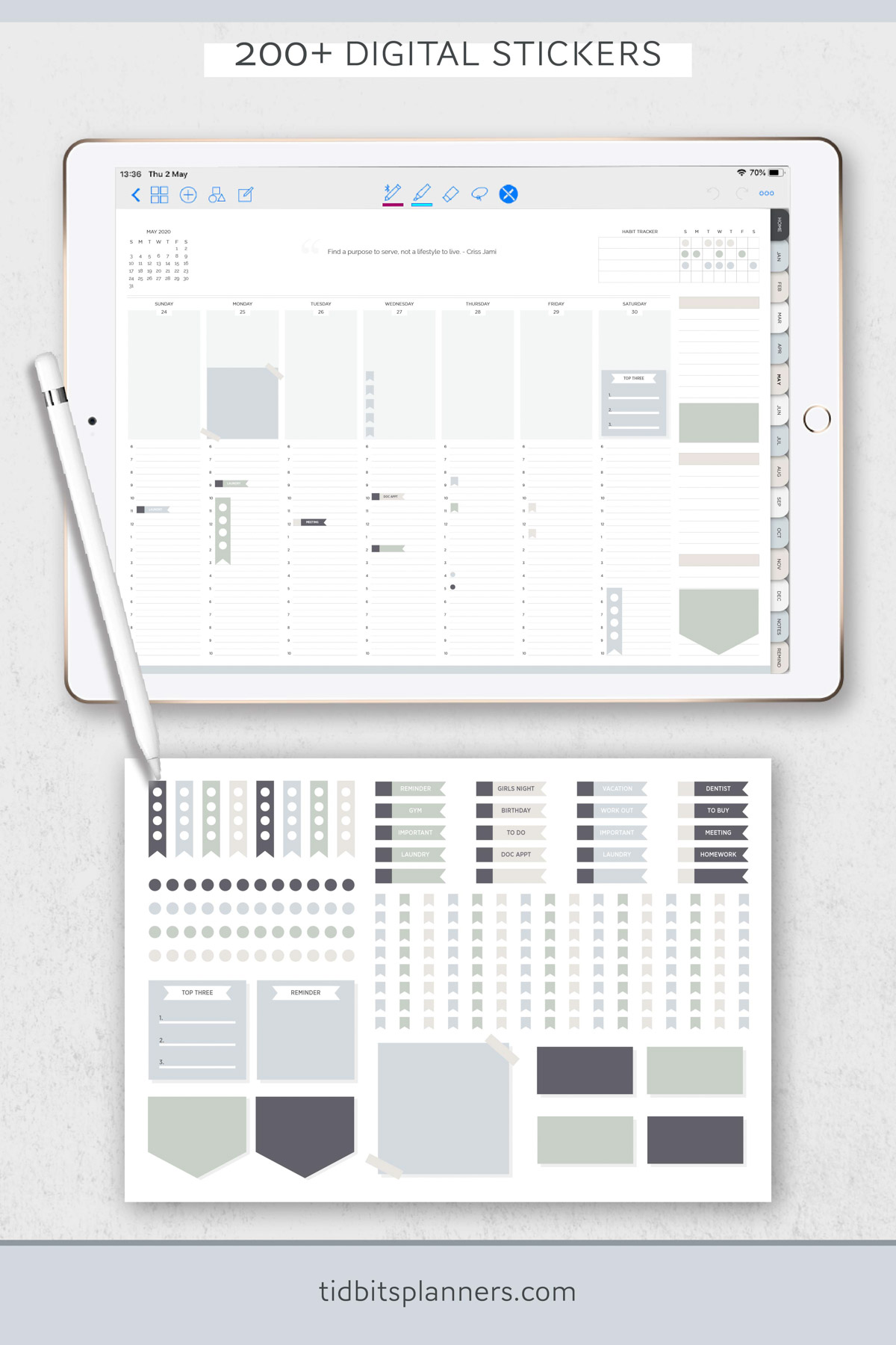 Digital pages in the TIDBITS Day Planner