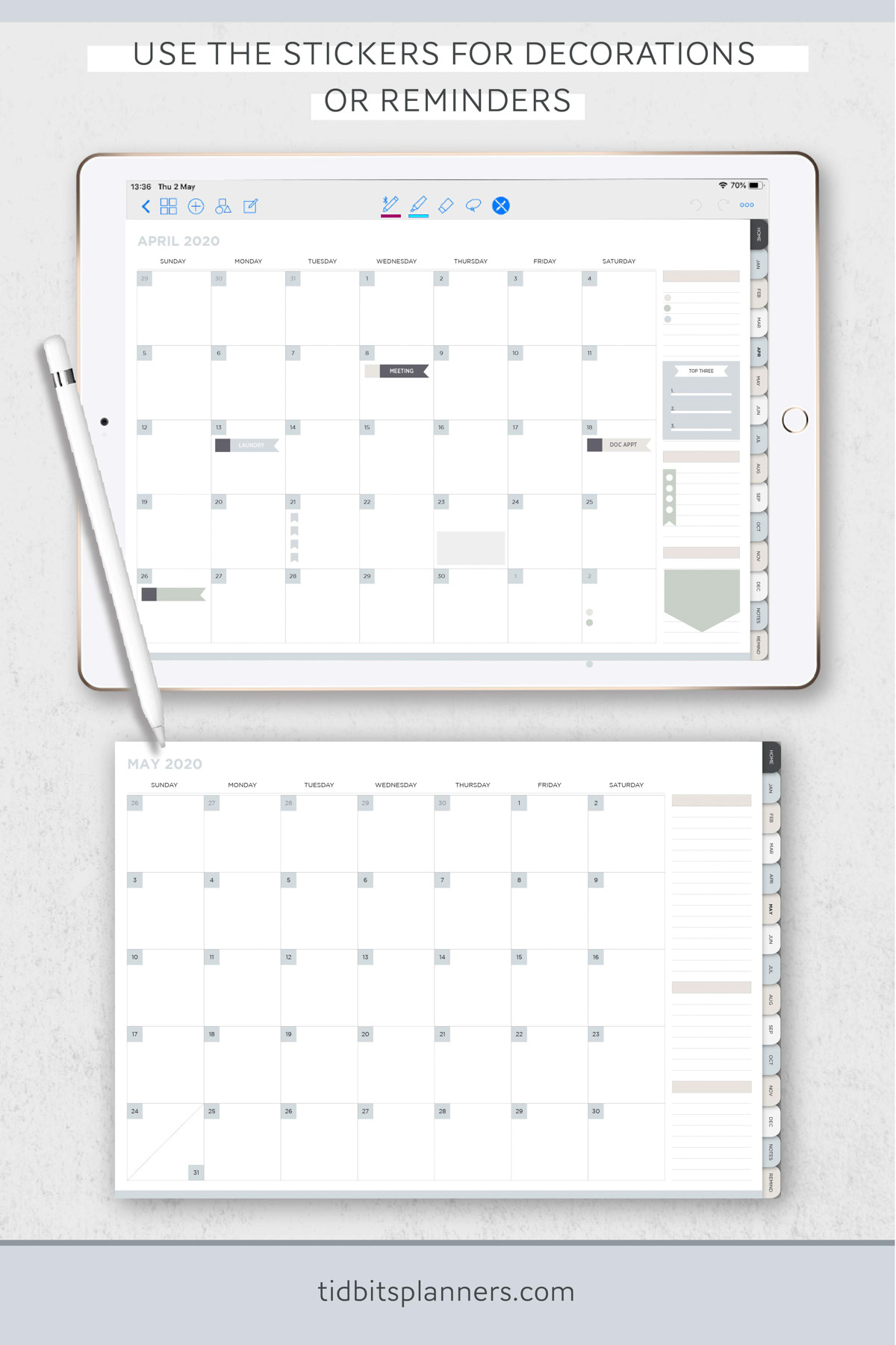 Digital pages in the TIDBITS Day Planner