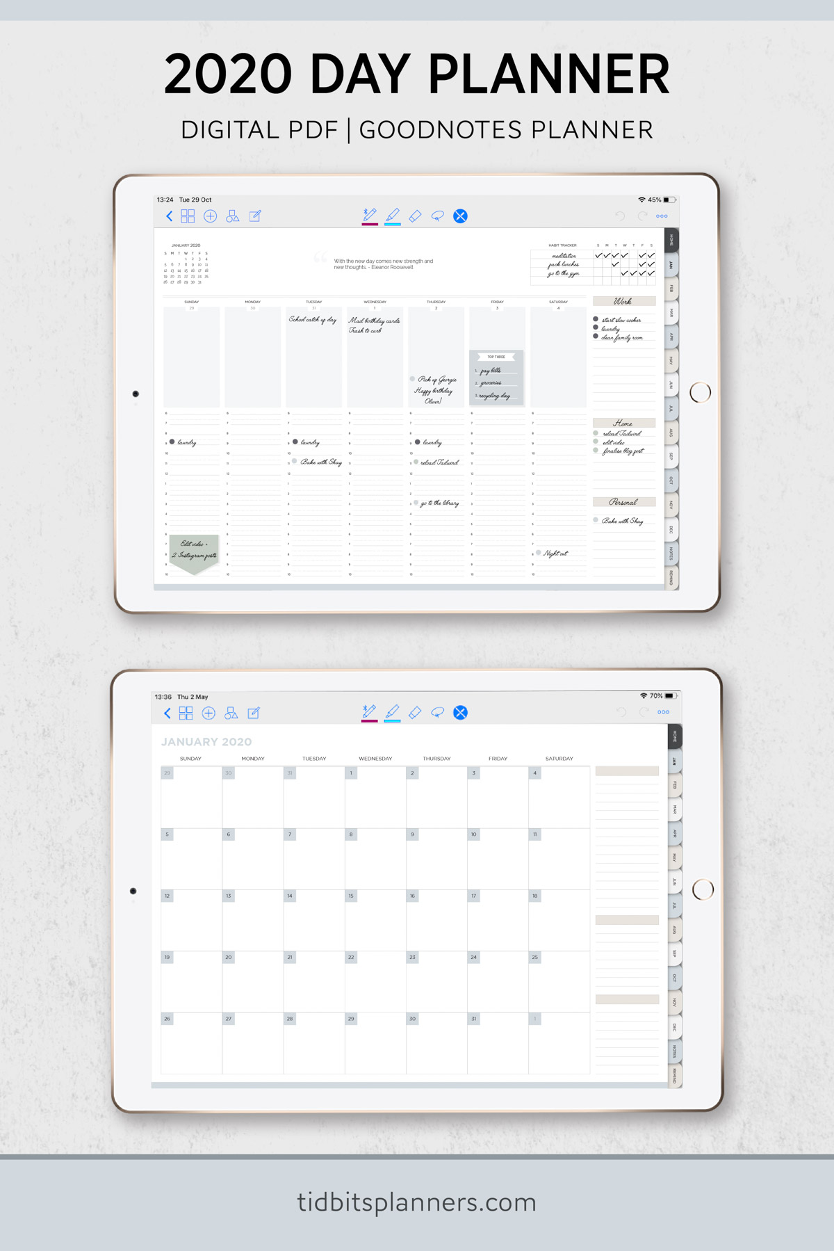 Digital pages in the TIDBITS Day Planner