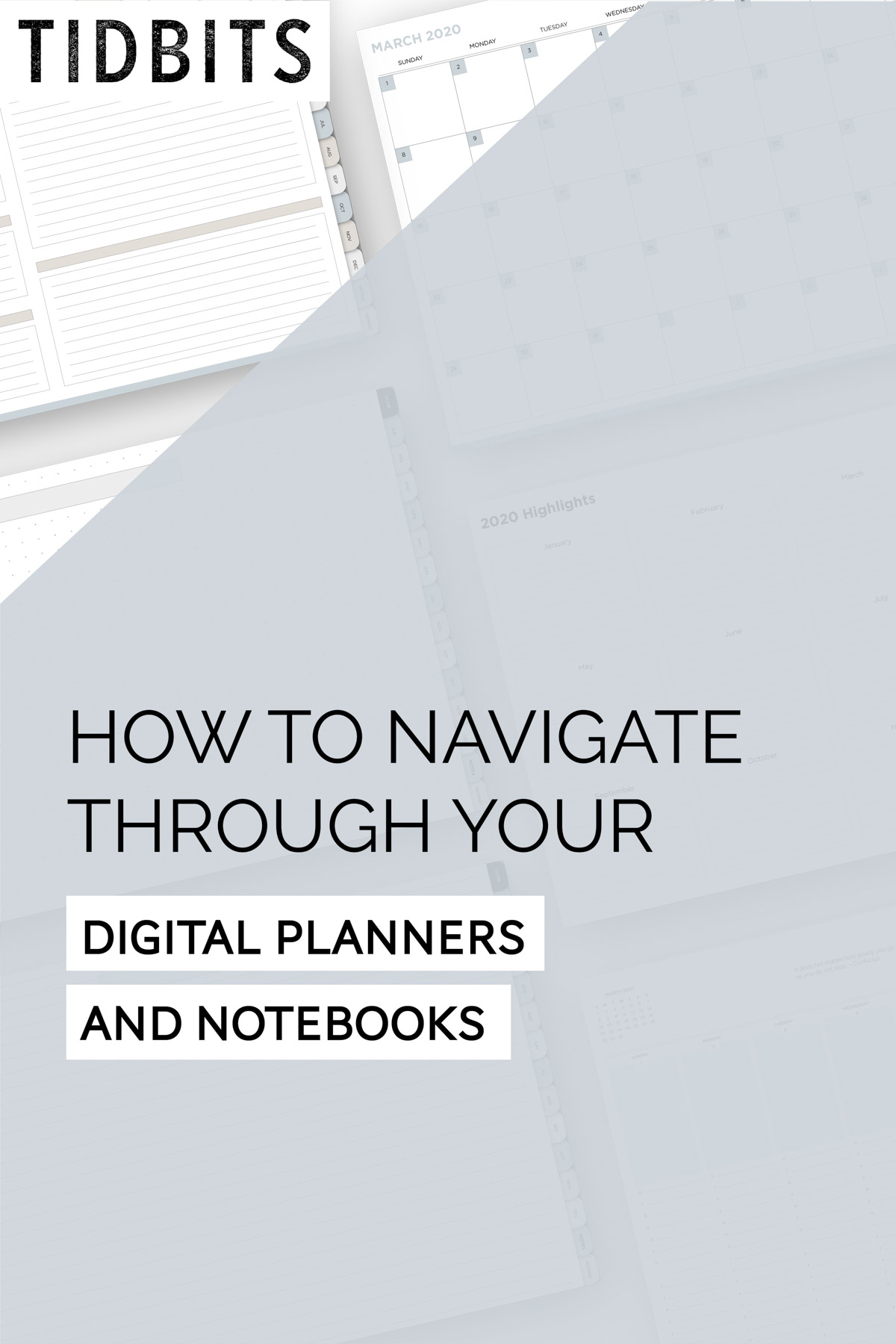 How to navigate through your digital planner and notebooks