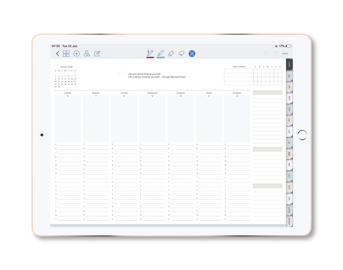 Digital pages in the TIDBITS Day Planner