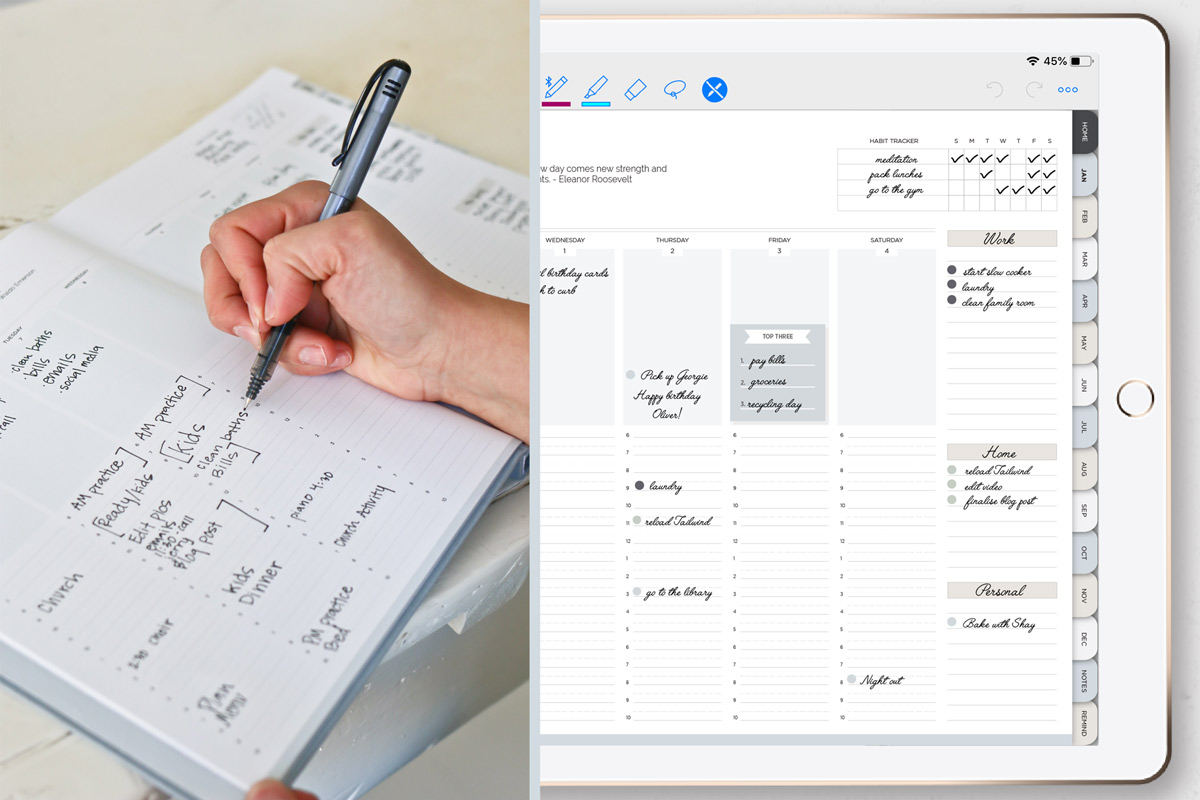 Digital pages in the TIDBITS Day Planner