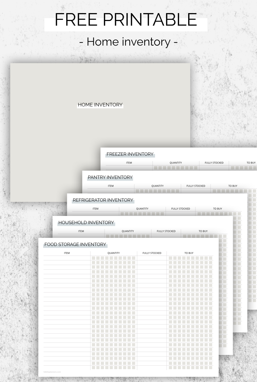 Free printable Home Inventory Pack