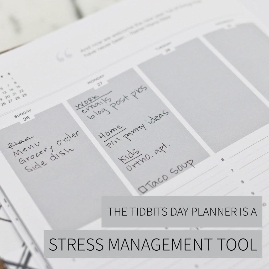 The TIDBITS Day Planner is a stress management planner.