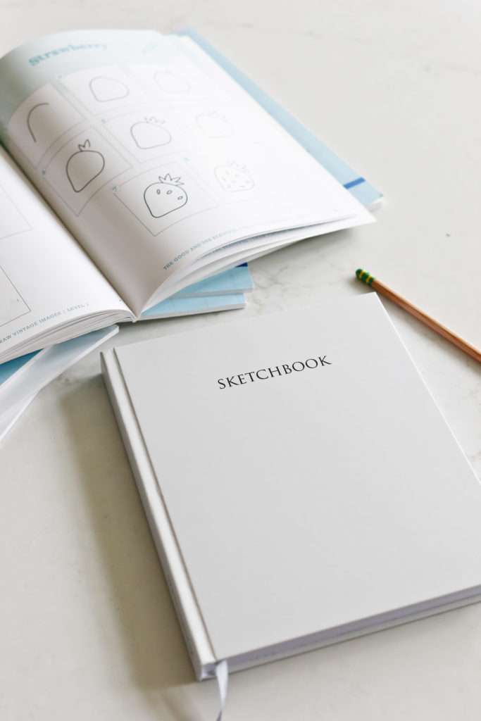 sketchbook with how to draw books